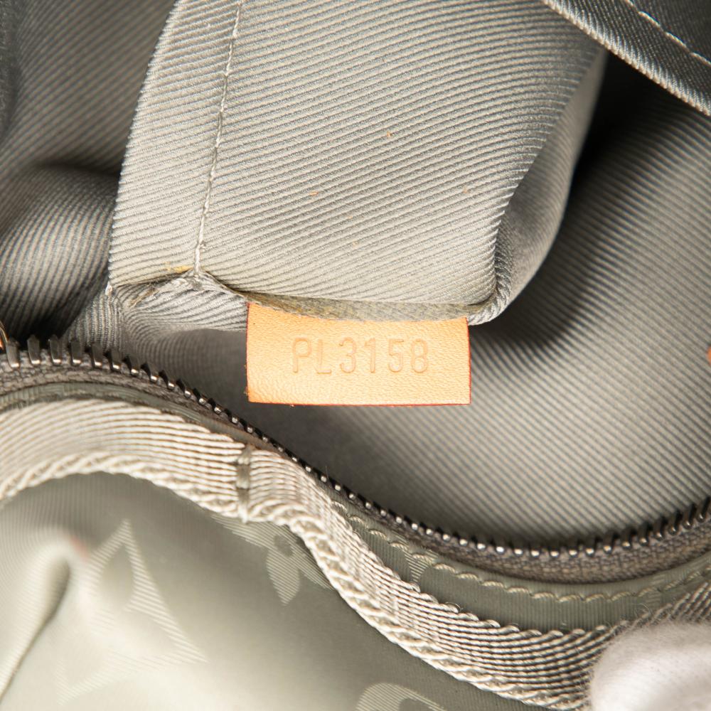 Louis Vuitton B Louis Vuitton Gray Light Gray Nylon Fabric Monogram Titanium Messenger PM Italy