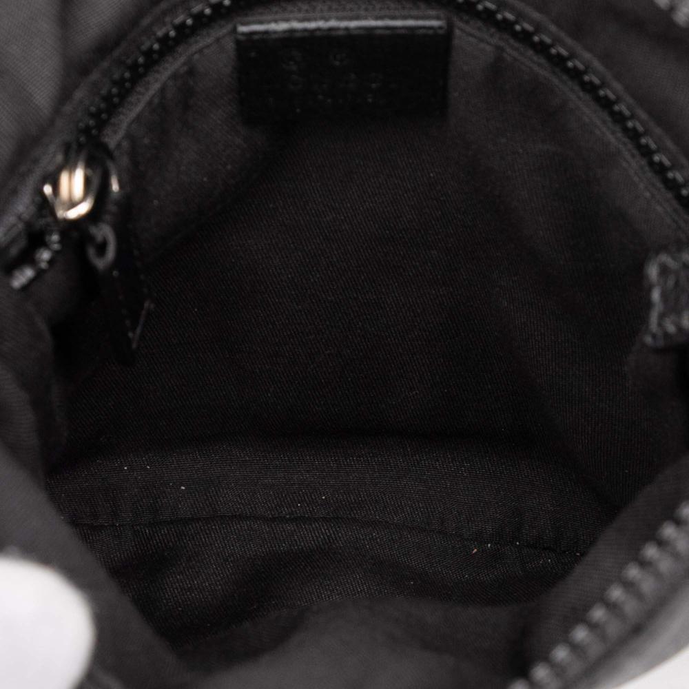 Gucci AB Gucci Black Nylon Fabric GG Web Crossbody Italy