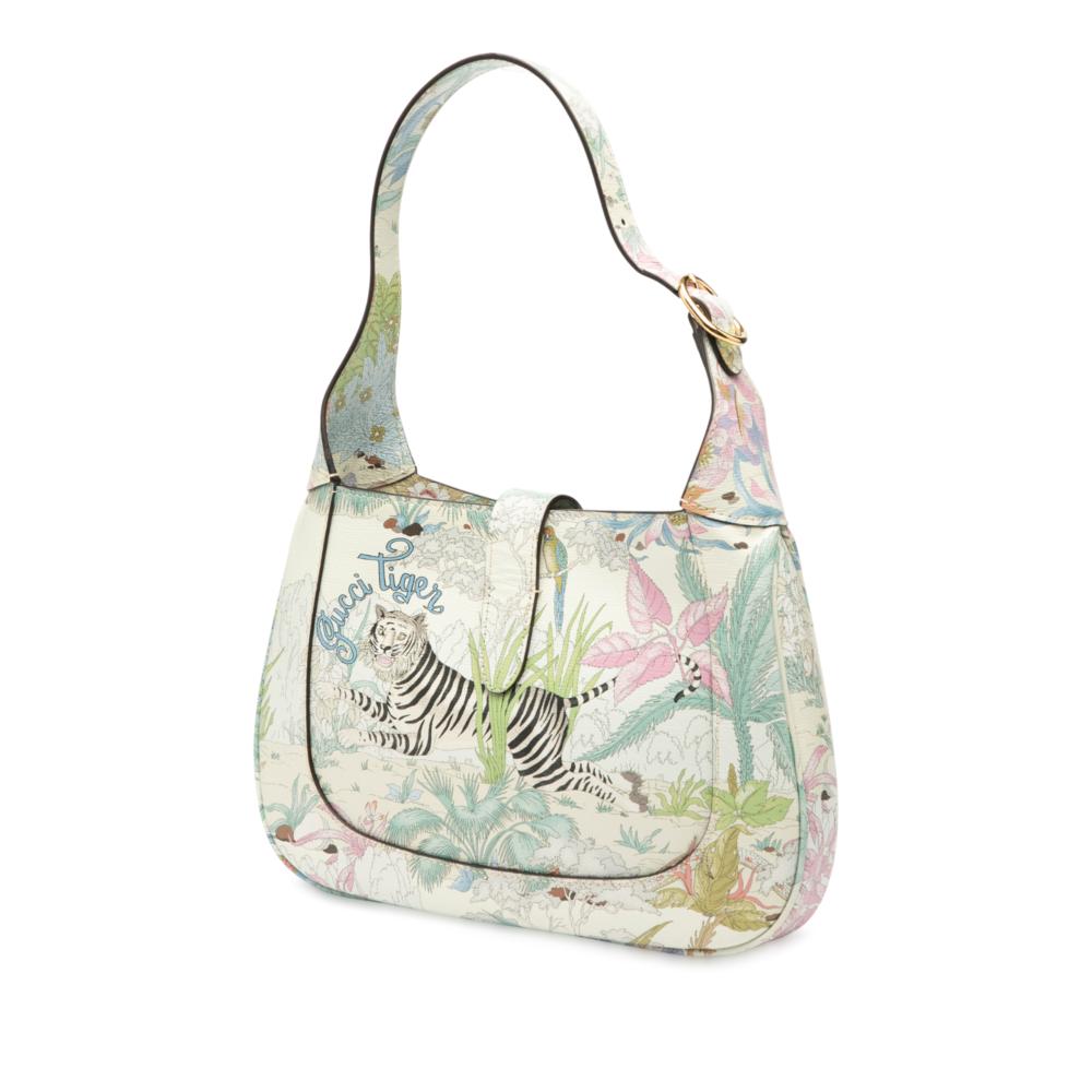 Gucci AB Gucci Blue Calf Leather Small skin Tiger Jackie 1961 Crossbody Italy