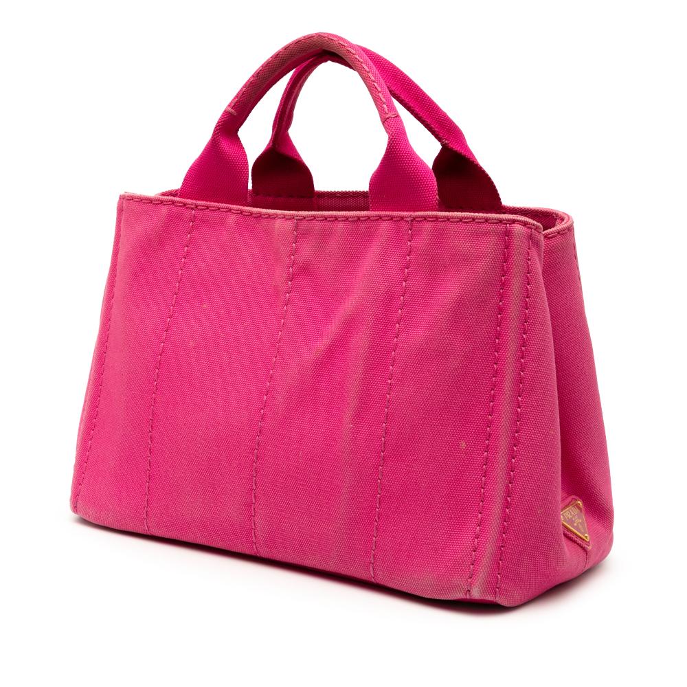 Prada B Prada Pink Hot Pink Canvas Fabric Small Canapa Logo Satchel Turkey