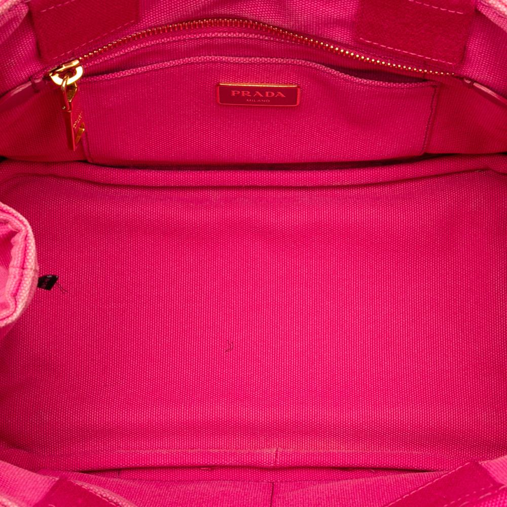 Prada B Prada Pink Hot Pink Canvas Fabric Small Canapa Logo Satchel Turkey