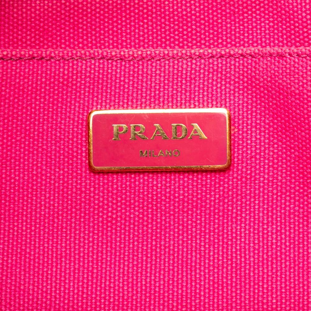 Prada B Prada Pink Hot Pink Canvas Fabric Small Canapa Logo Satchel Turkey