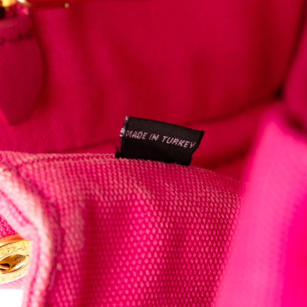 Prada B Prada Pink Hot Pink Canvas Fabric Small Canapa Logo Satchel Turkey