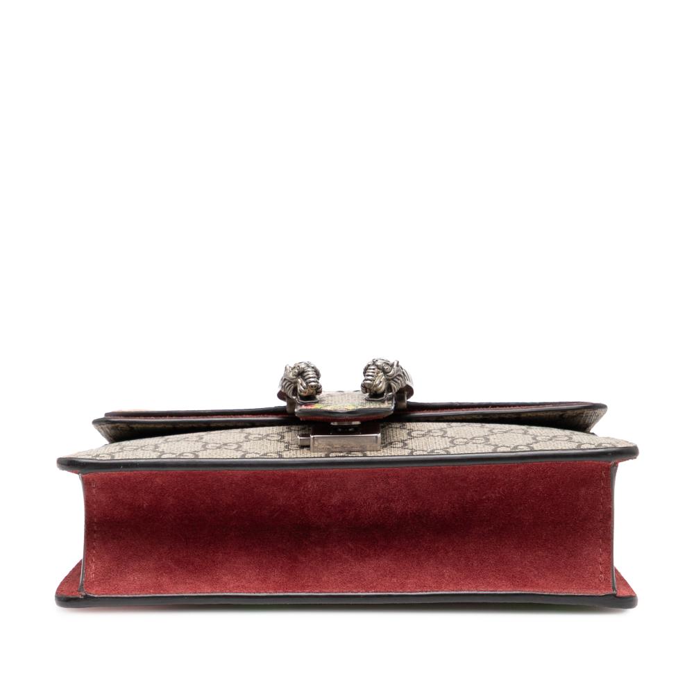 Gucci AB Gucci Brown Beige Coated Canvas Fabric Small GG Supreme Blooms Dionysus Crossbody Italy