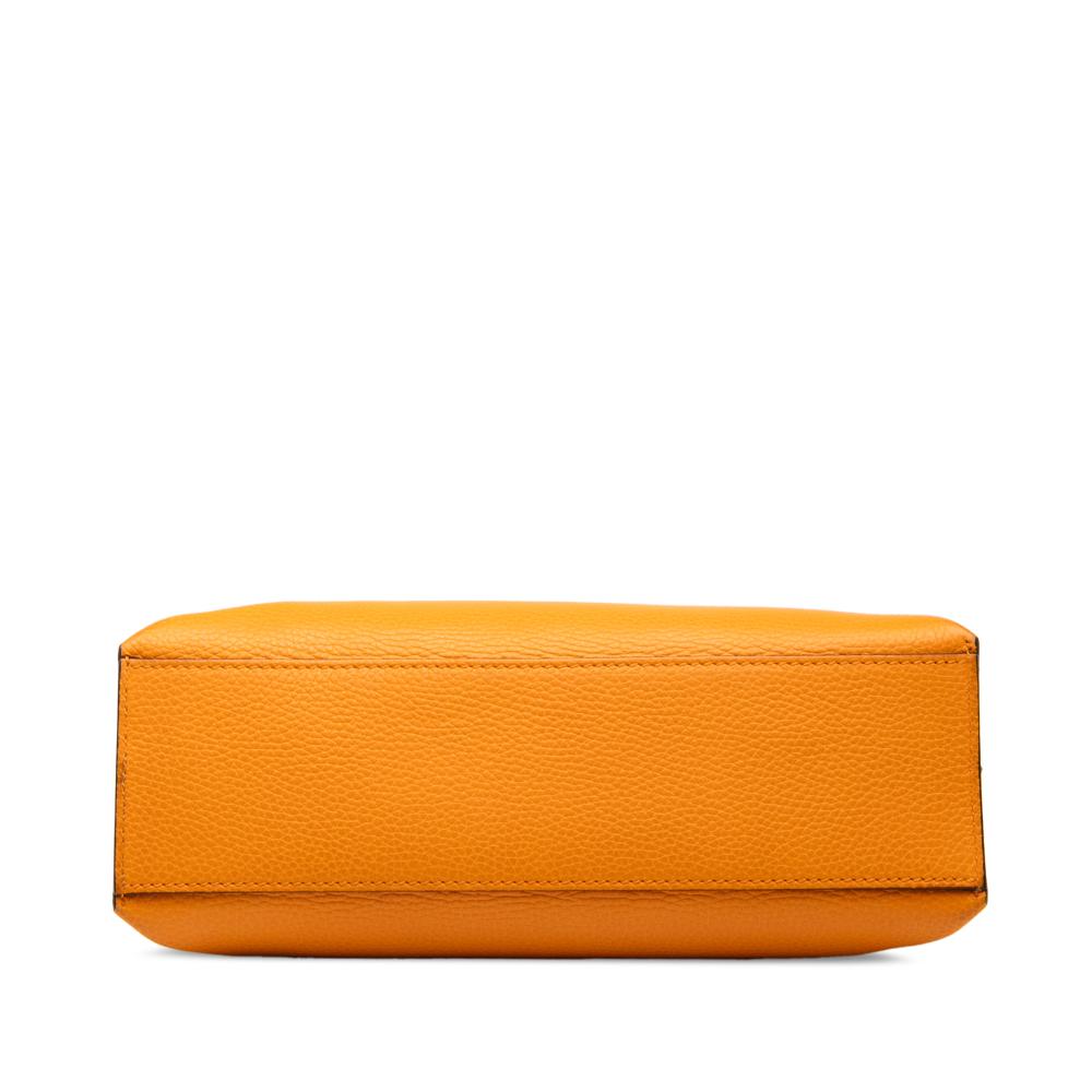 Gucci AB Gucci Orange Calf Leather Small Bamboo Daily Satchel Italy