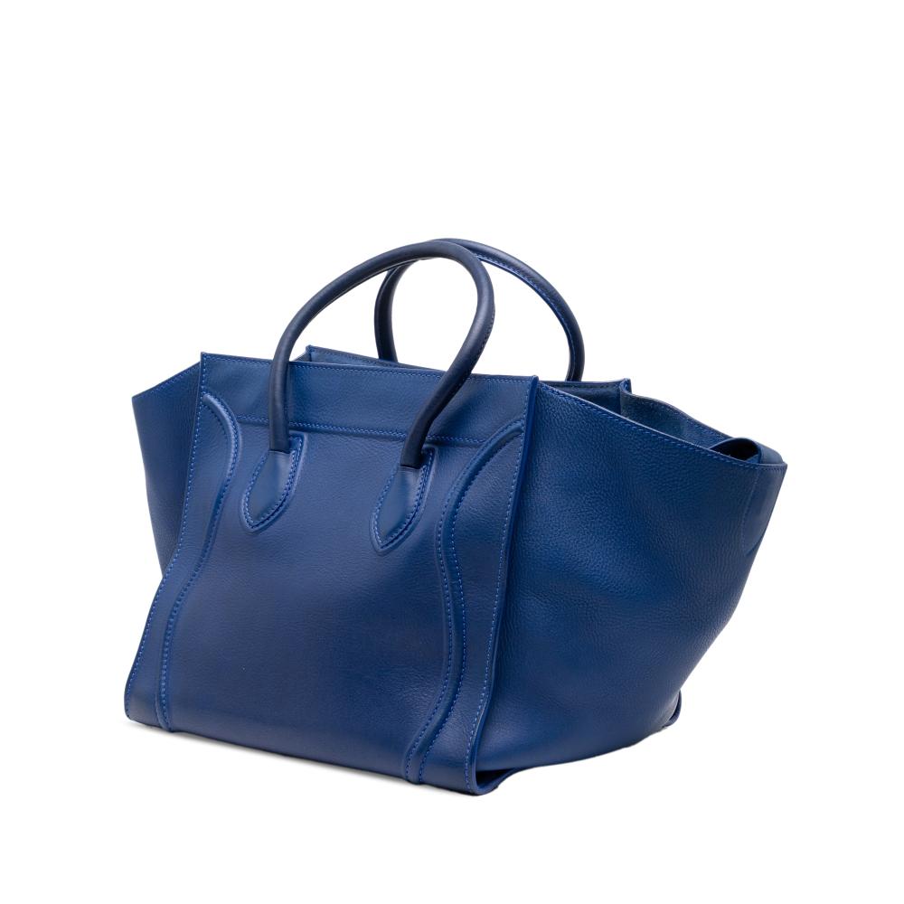 Celine B Celine Blue Calf Leather Medium Grained skin Phantom Luggage Tote Italy