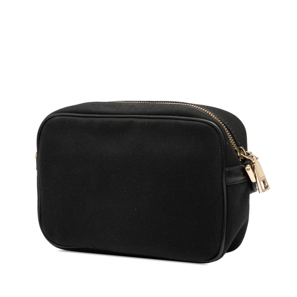 Versace AB Versace Black Canvas Fabric Logo Beverly Palm Miami Crossbody Italy