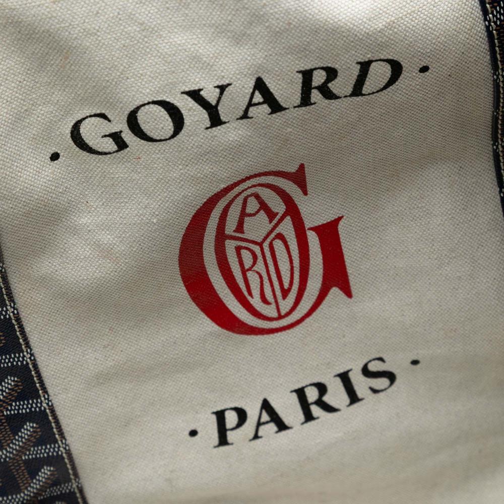 Goyard AB Goyard Blue Navy Coated Canvas Fabric Goyardine Reversible Belharra Tote France