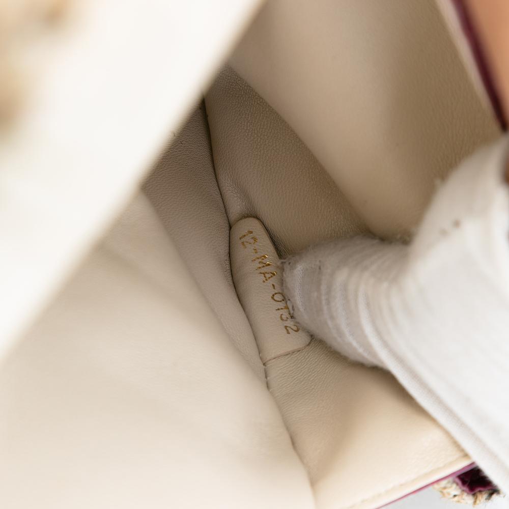 Christian Dior B Dior Brown Beige Tweed Fabric New Rock and Rhinestones Chain Shoulder Bag Italy