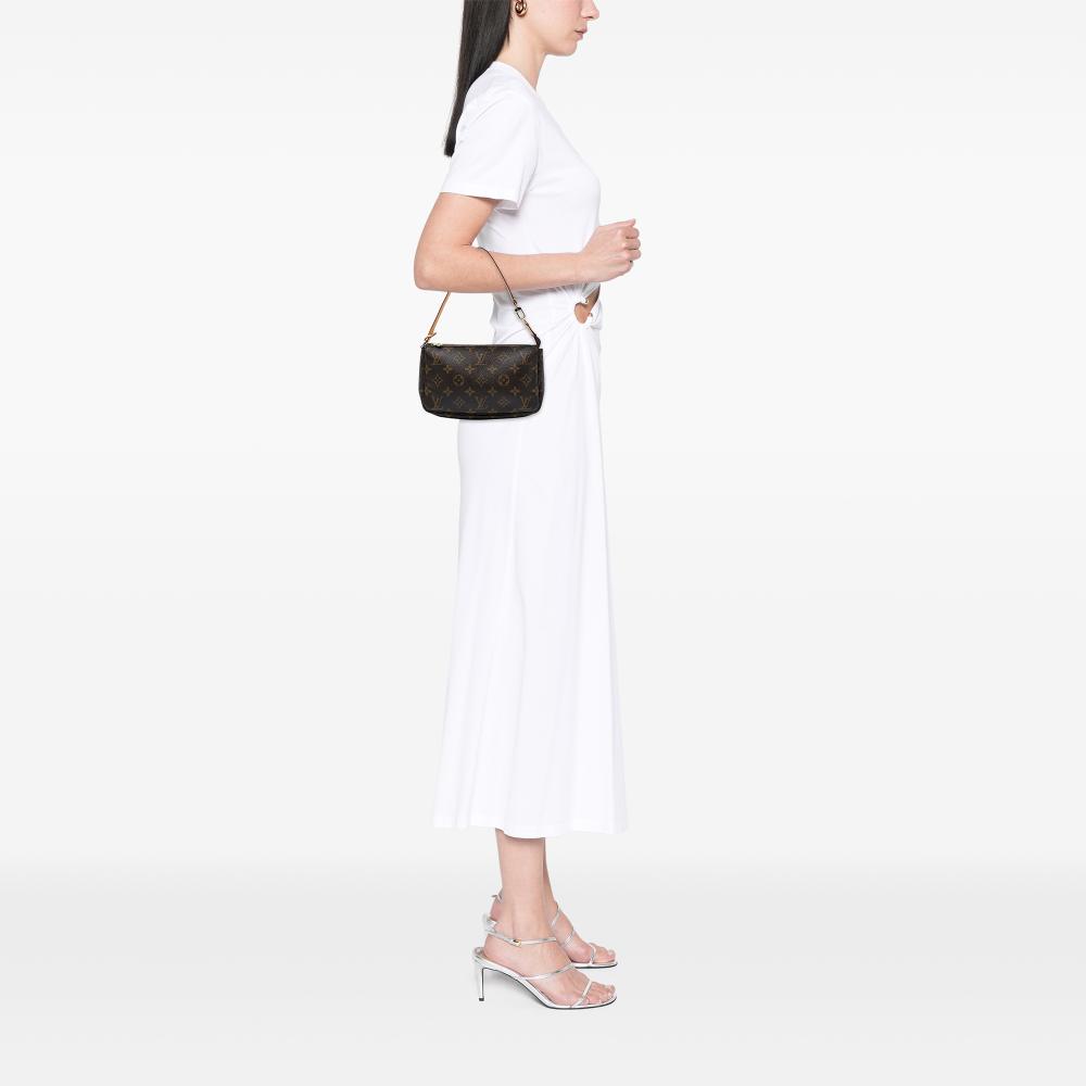 Louis Vuitton B Louis Vuitton Brown Monogram Canvas Fabric Monogram Pochette Accessoires Spain