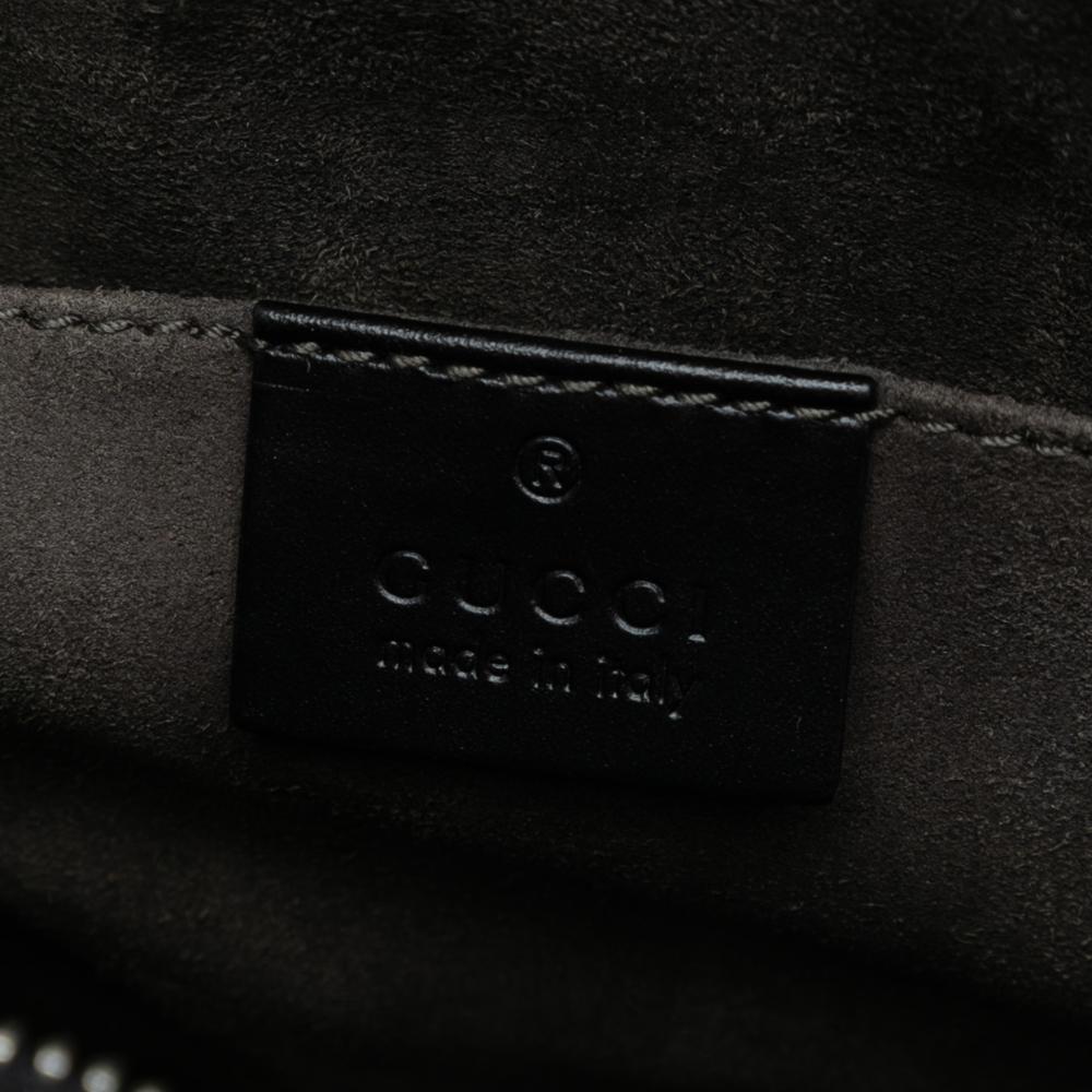 Gucci AB Gucci Black Calf Leather Guccissima Web Clutch Italy