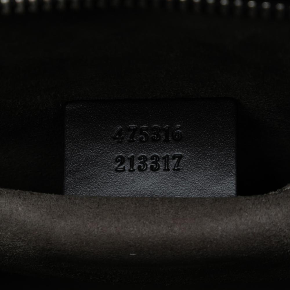 Gucci AB Gucci Black Calf Leather Guccissima Web Clutch Italy