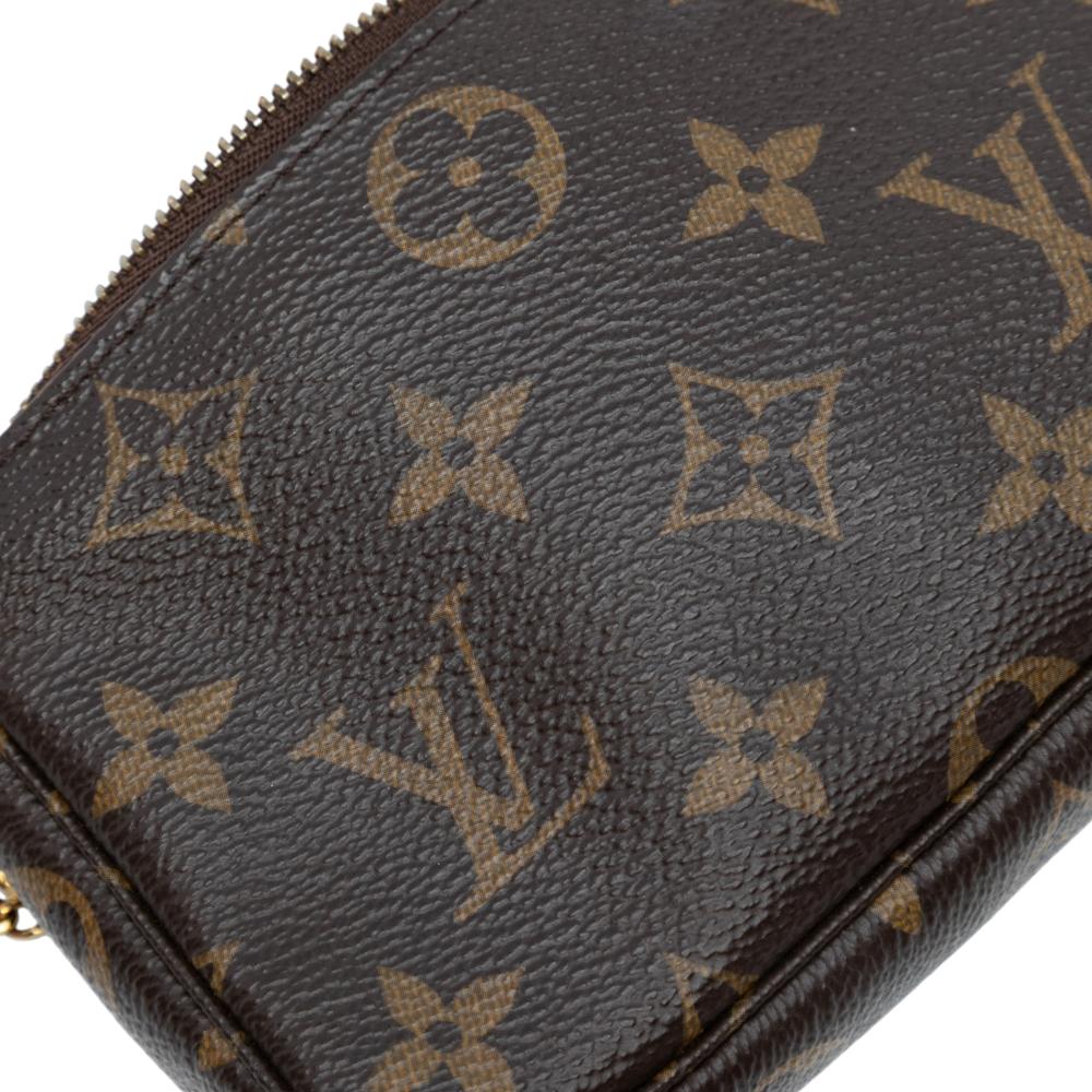 Louis Vuitton B Louis Vuitton Brown Monogram Canvas Fabric Monogram Mini Pochette Accessoires France