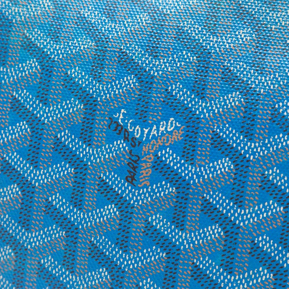 Goyard AB Goyard Blue Coated Canvas Fabric Goyardine Senat MM France