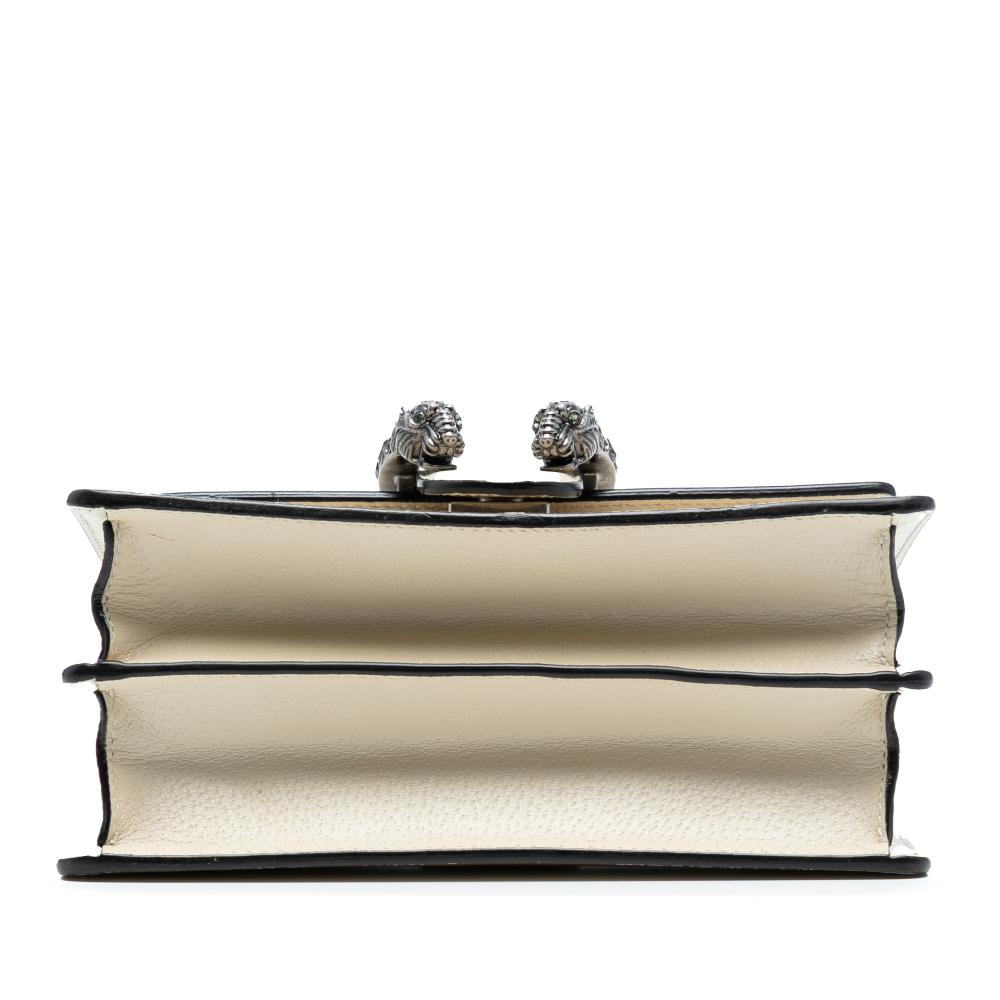 Gucci B Gucci White Ivory Calf Leather Mini Bamboo Dionysus Web Satchel Italy