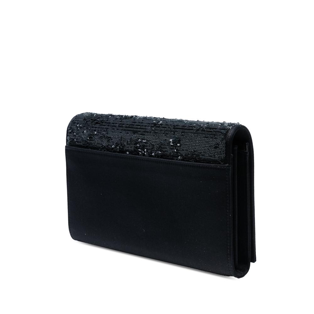 Saint Laurent AB Saint Laurent Black Sequin Other Monogram Kate Wallet on Chain Italy