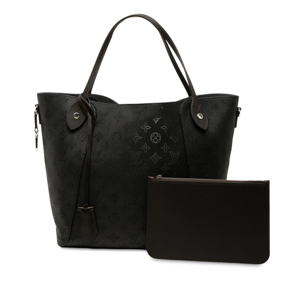 Louis Vuitton B Louis Vuitton Black Calf Leather Monogram Mahina Hina MM France