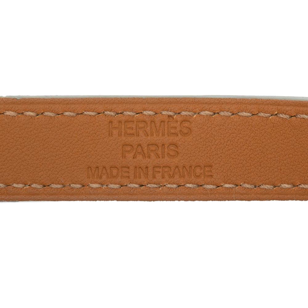 Hermès B Hermès Gray Light Gray Calf Leather Kelly Double Tour Bracelet France