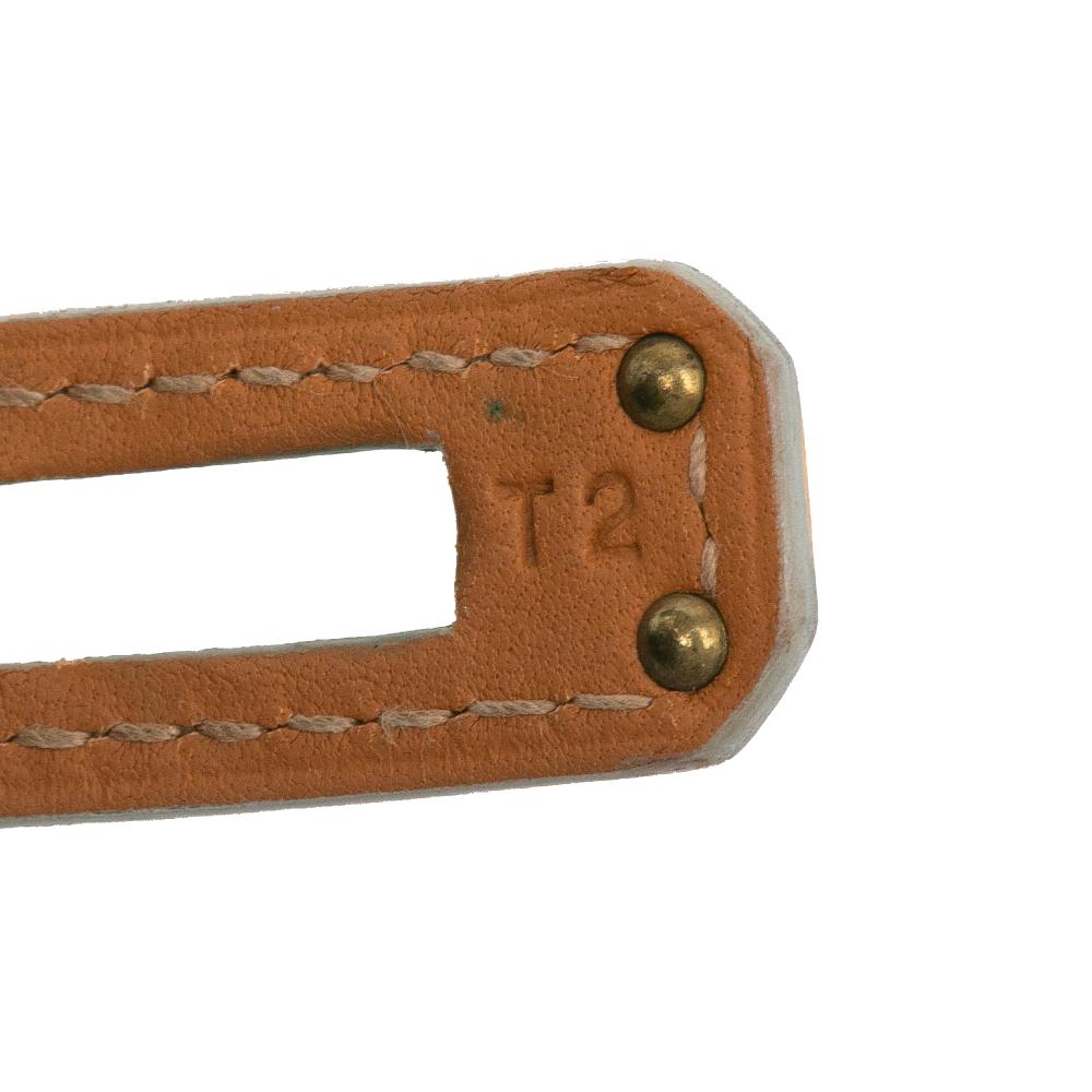 Hermès B Hermès Gray Light Gray Calf Leather Kelly Double Tour Bracelet France