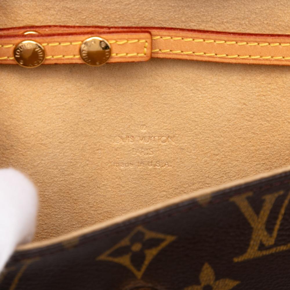 Louis Vuitton B Louis Vuitton Brown Monogram Canvas Fabric Monogram Pochette Twin PM United States