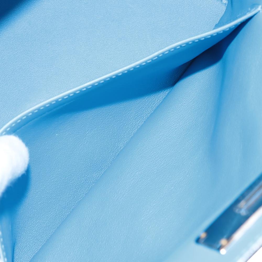 Hermès AB Hermès Blue Light Blue Calf Leather Swift Toolbox 26 France