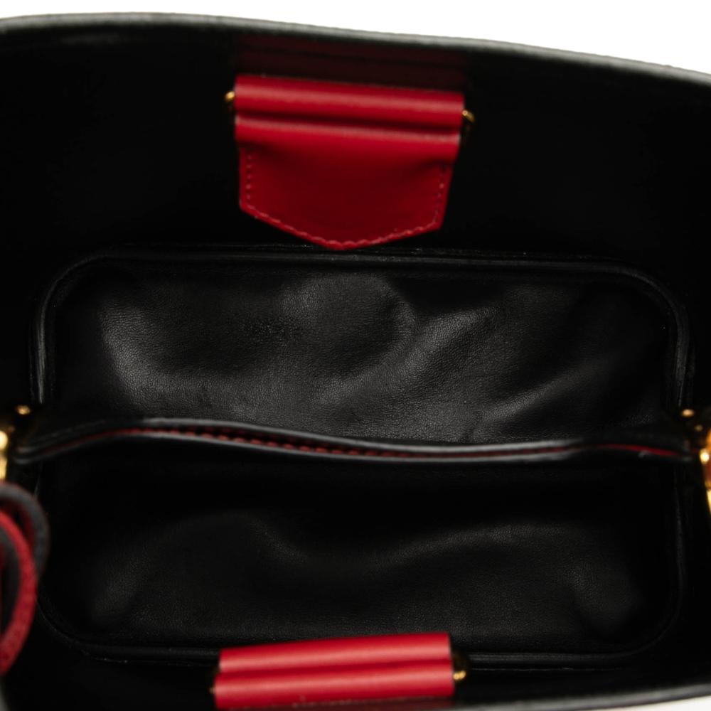 Prada AB Prada Red Saffiano Leather Medium Cuir Panier Satchel Italy