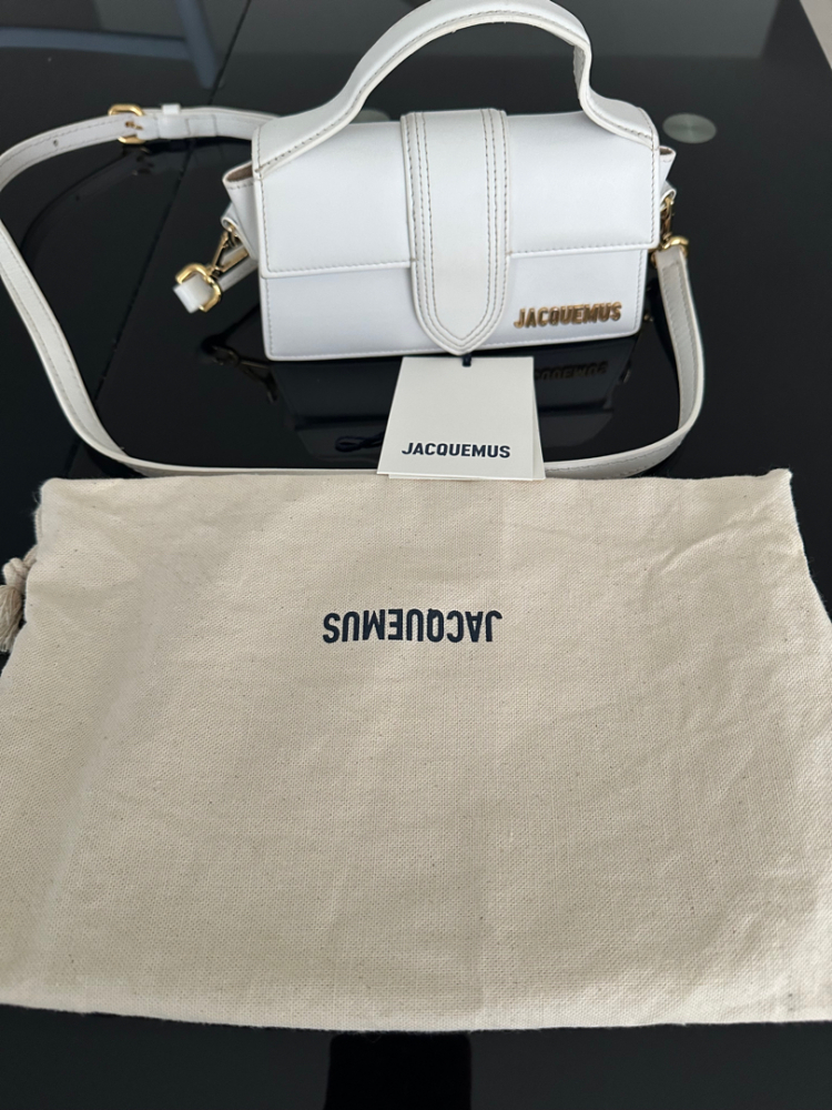 Jacquemus B Jacquemus Weißes Kalbsleder Mini Le Bambino Italien