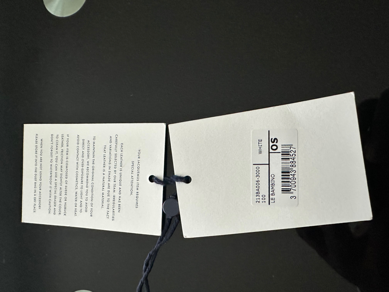 Jacquemus B Jacquemus Weißes Kalbsleder Mini Le Bambino Italien