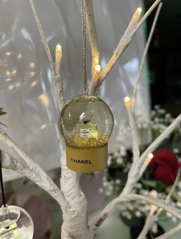 Chanel N5 Snowball Christmas Tree ornament with original Box