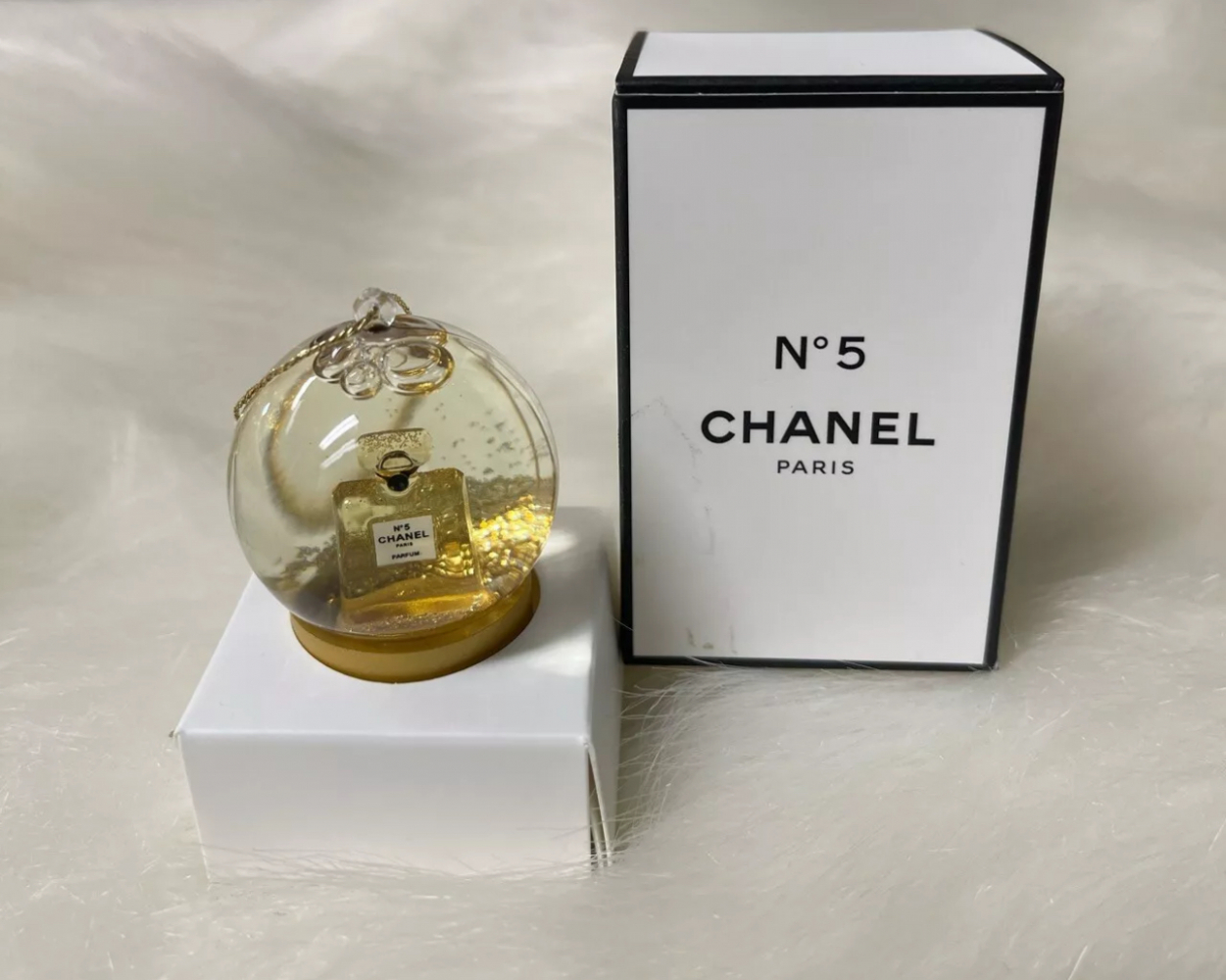 Chanel N5 Snowball Christmas Tree ornament with original Box