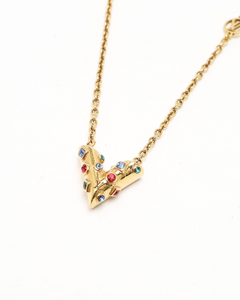 Louis Vuitton Essential V Planet Necklace Golden