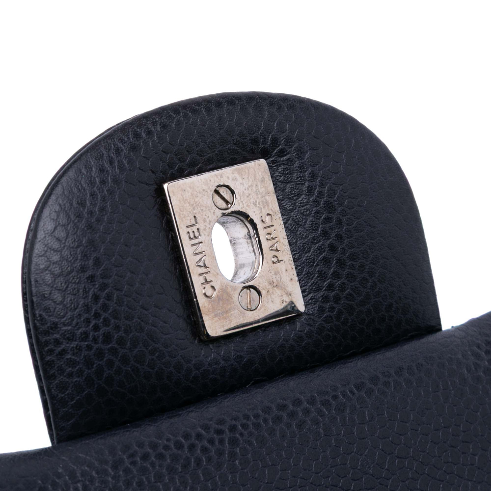 Chanel Classic Double Flap Jumbo Lambskin Leather Matelassè Handbag Blue