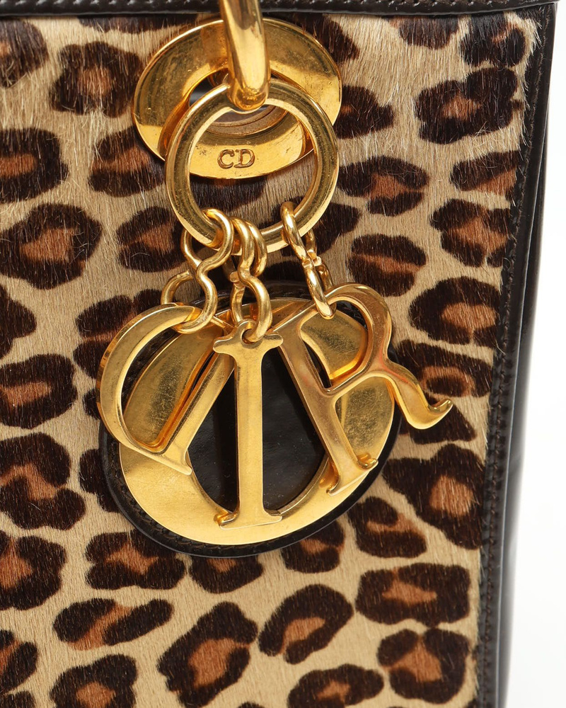 Christian Dior Medium Leopard Lady Dior Bag
