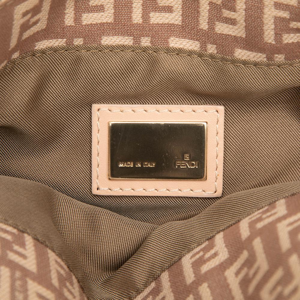 Fendi B Fendi Pink Canvas Fabric Zucchino Tote Italy