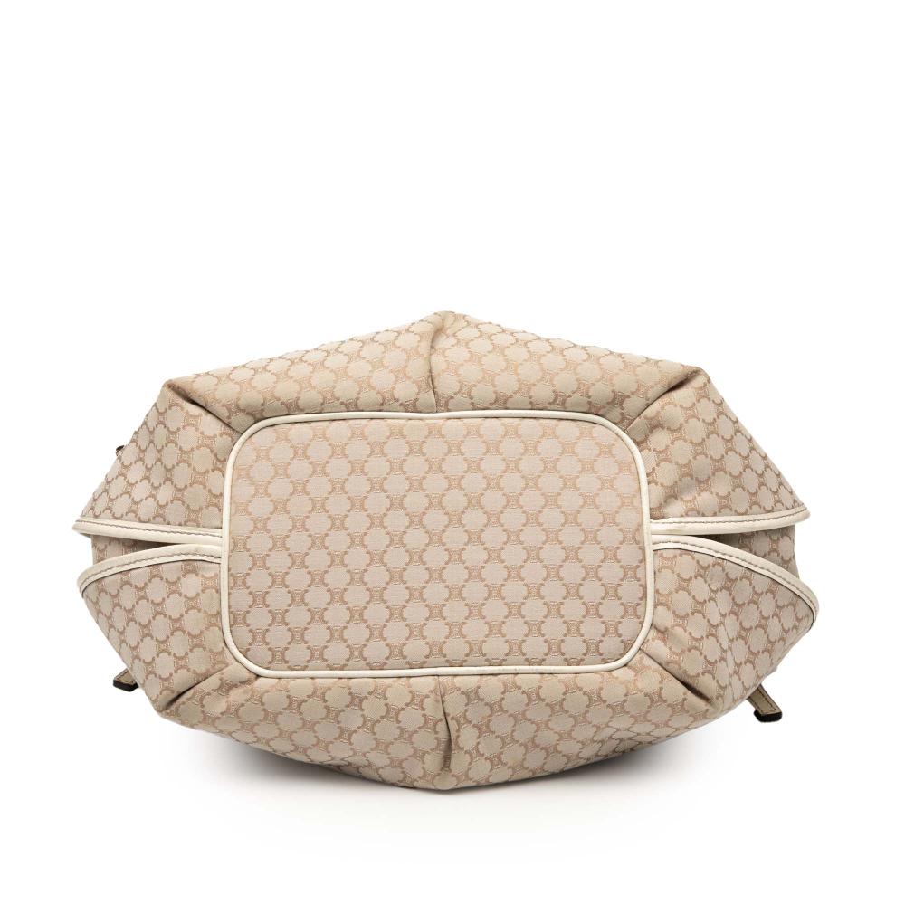 Celine B Celine Brown Beige Canvas Fabric Macadam Bittersweet Hobo China