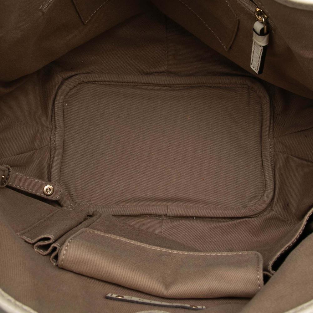 Celine B Celine Brown Beige Canvas Fabric Macadam Bittersweet Hobo China