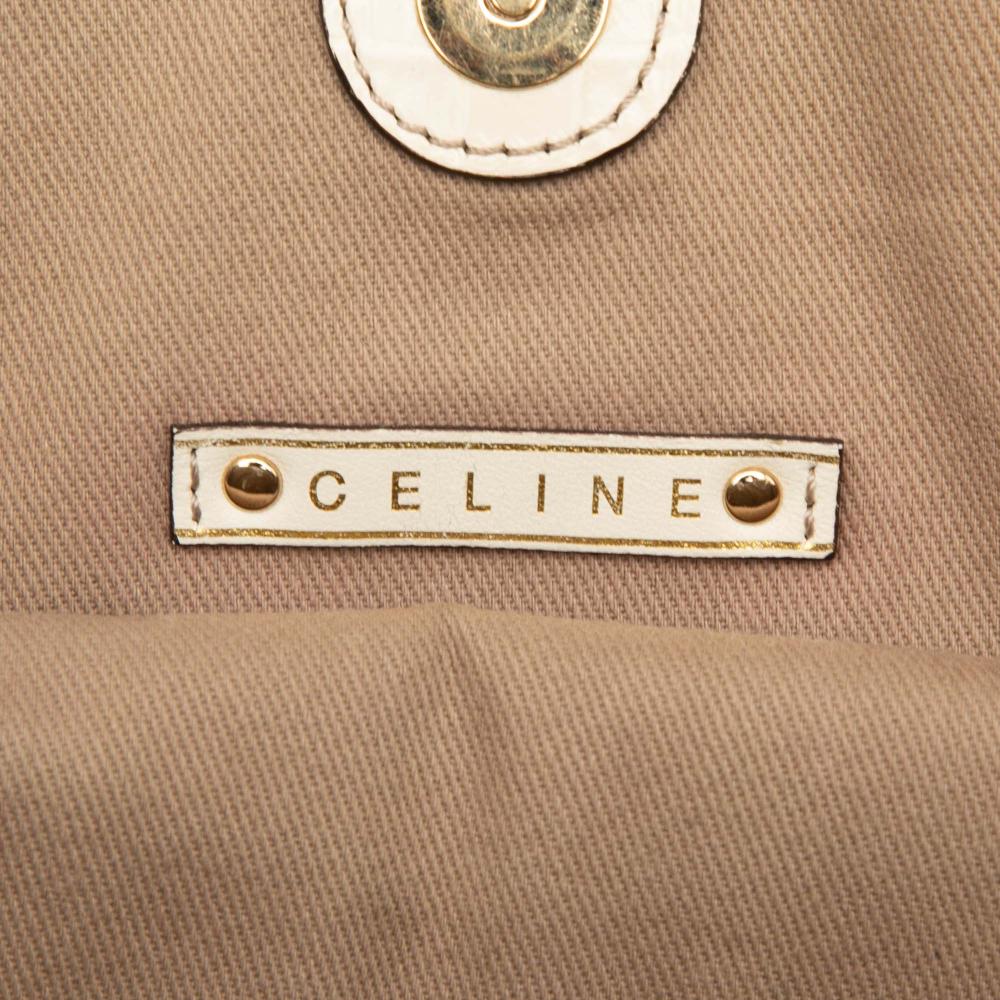 Celine B Celine Brown Beige Canvas Fabric Macadam Bittersweet Hobo China