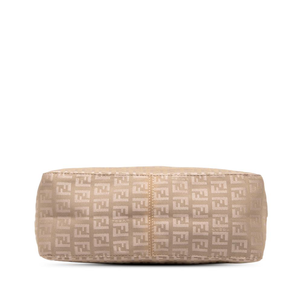 Fendi B Fendi Brown Beige Canvas Fabric Zucchino Pochette Italy