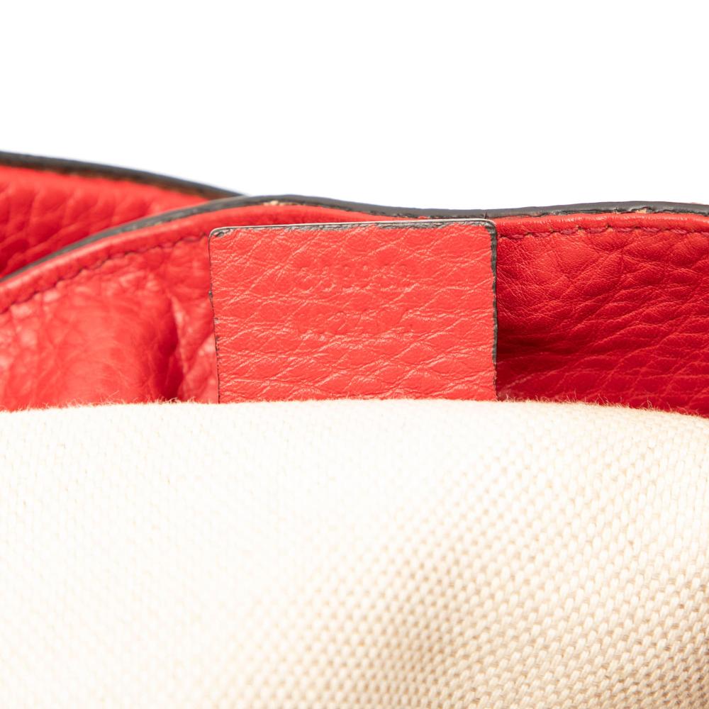 Gucci AB Gucci Red Calf Leather Medium Soho Chain Tote Italy