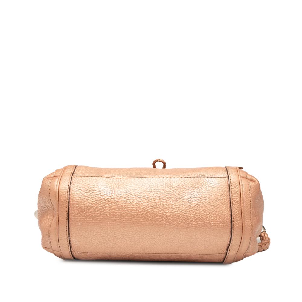 Gucci B Gucci Brown Light Brown Calf Leather Bella Satchel Italy