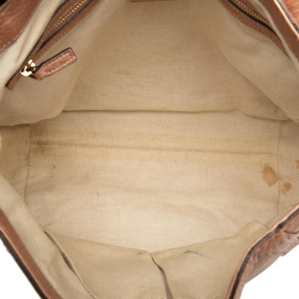 Gucci B Gucci Brown Light Brown Calf Leather Bella Satchel Italy