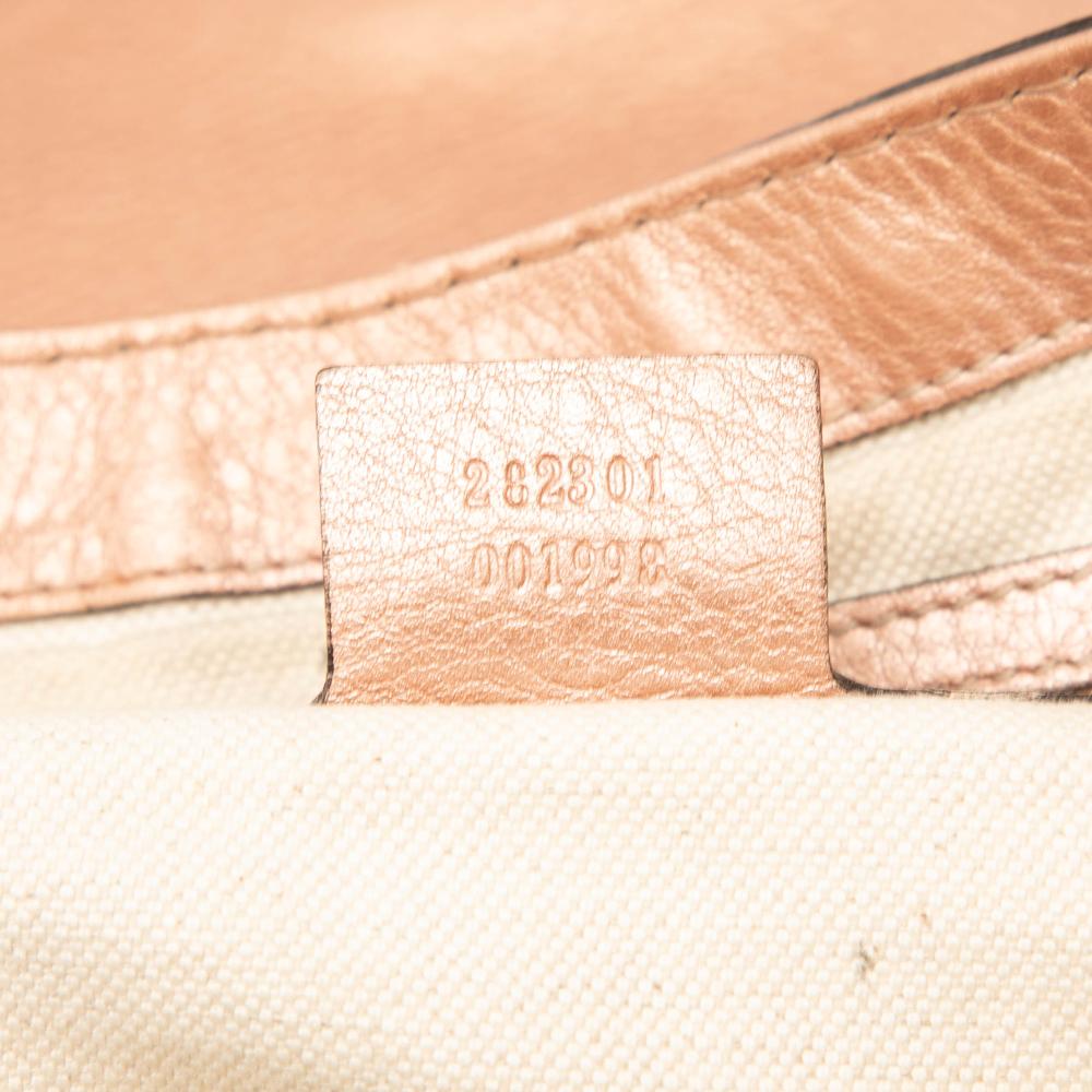 Gucci B Gucci Brown Light Brown Calf Leather Bella Satchel Italy