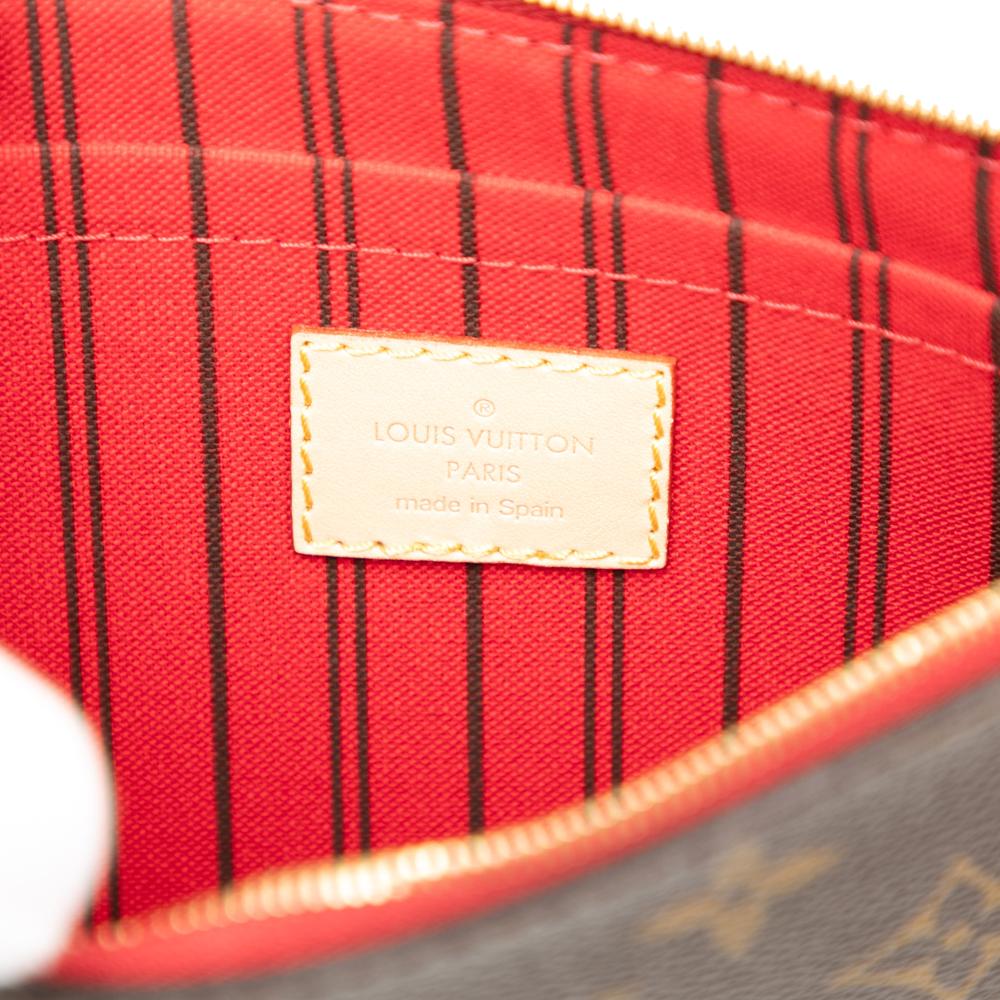 Louis Vuitton AB Louis Vuitton Brown Monogram Canvas Fabric Monogram Neverfull Pouch Spain