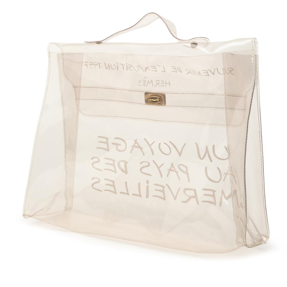 Hermès B Hermès White PVC Plastic Vinyl Souvenir De L Exposition Kelly Handbag France
