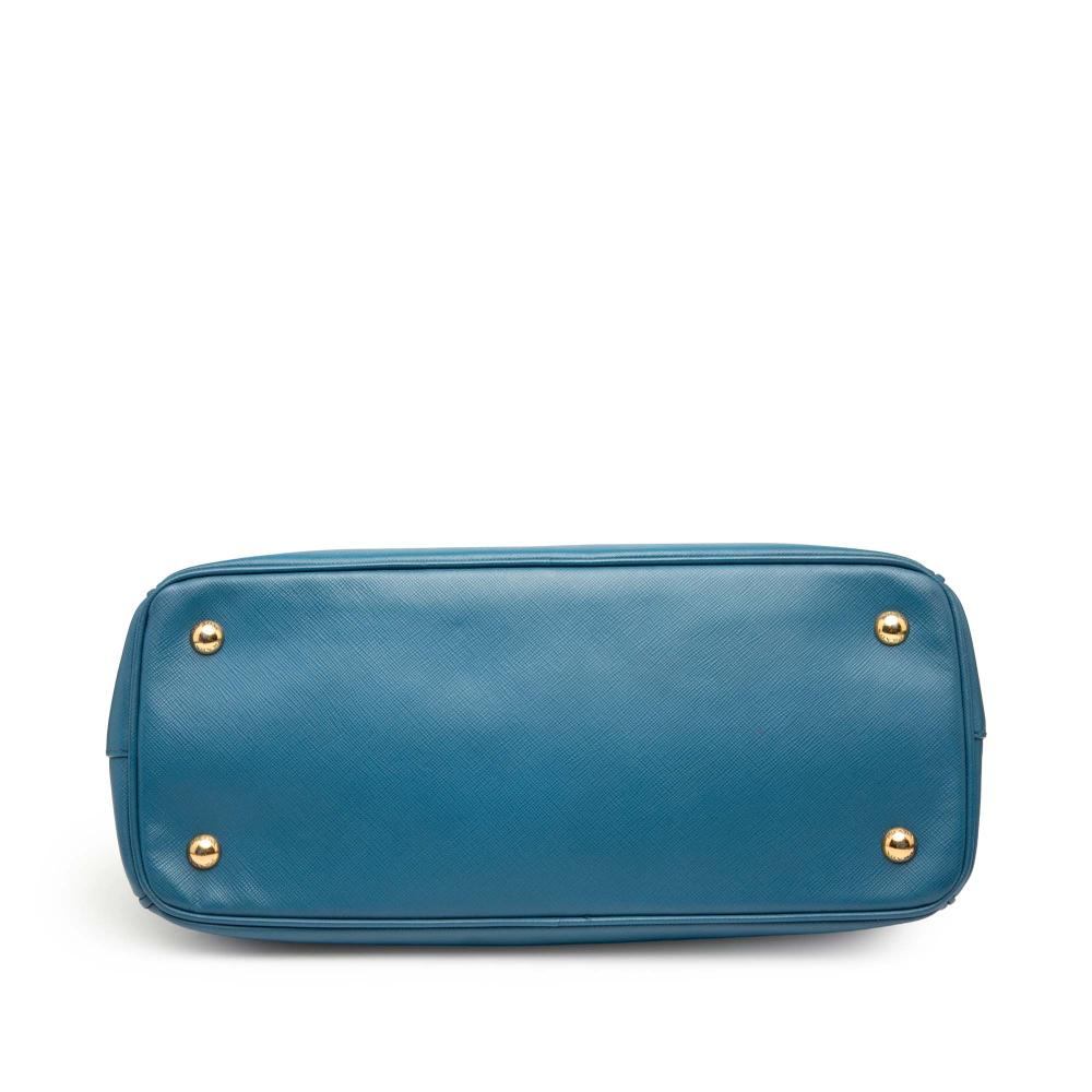 Prada B Prada Blue Saffiano Leather Medium Lux Galleria Satchel Italy