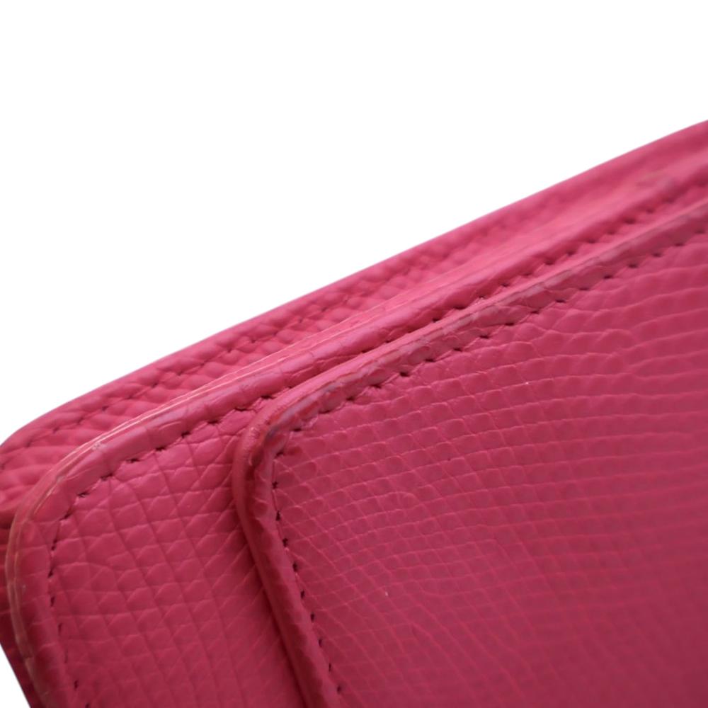 Chanel B Chanel Pink Dark Pink Calf Leather CC Lizard Embossed skin Wallet On Chain Italy