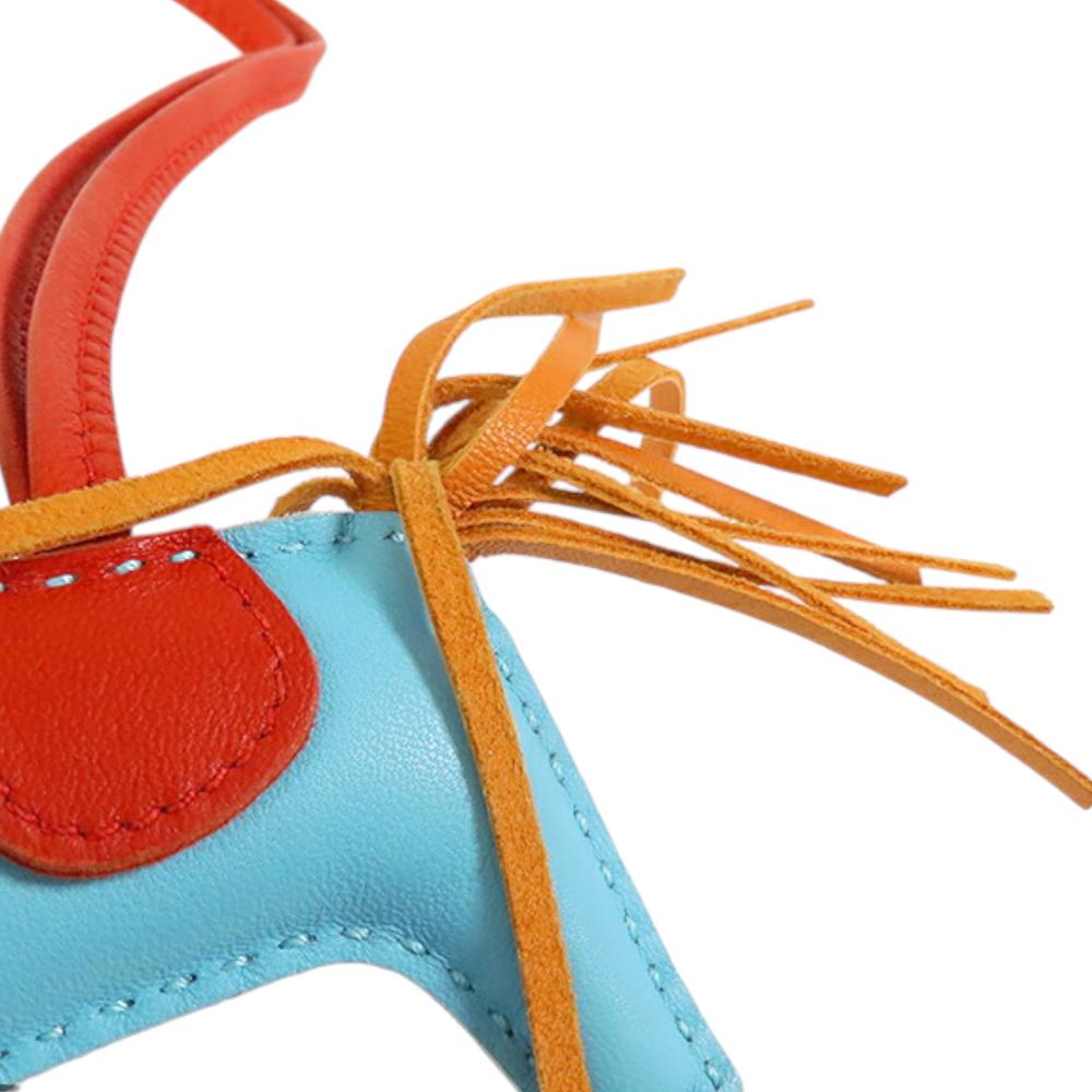 Hermès AB Hermès Blue Light Blue Calf Leather Milo Lambskin Grigri Rodeo Horse Bag Charm PM France