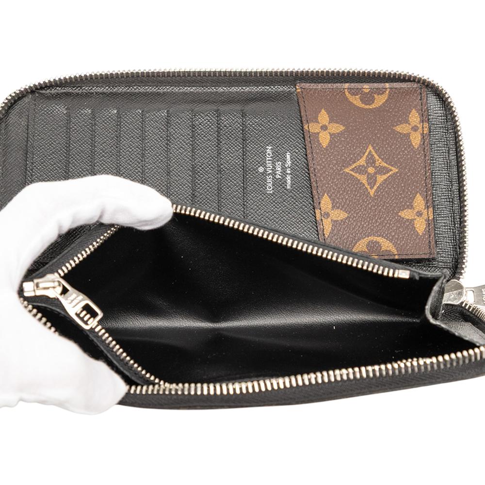 Louis Vuitton B Louis Vuitton Brown Monogram Canvas Fabric Monogram Macassar Vertical Zippy Wallet Spain