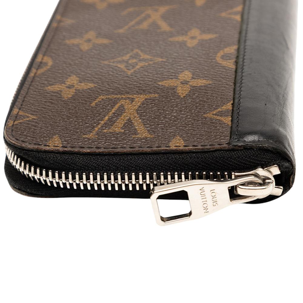Louis Vuitton B Louis Vuitton Brown Monogram Canvas Fabric Monogram Macassar Vertical Zippy Wallet Spain