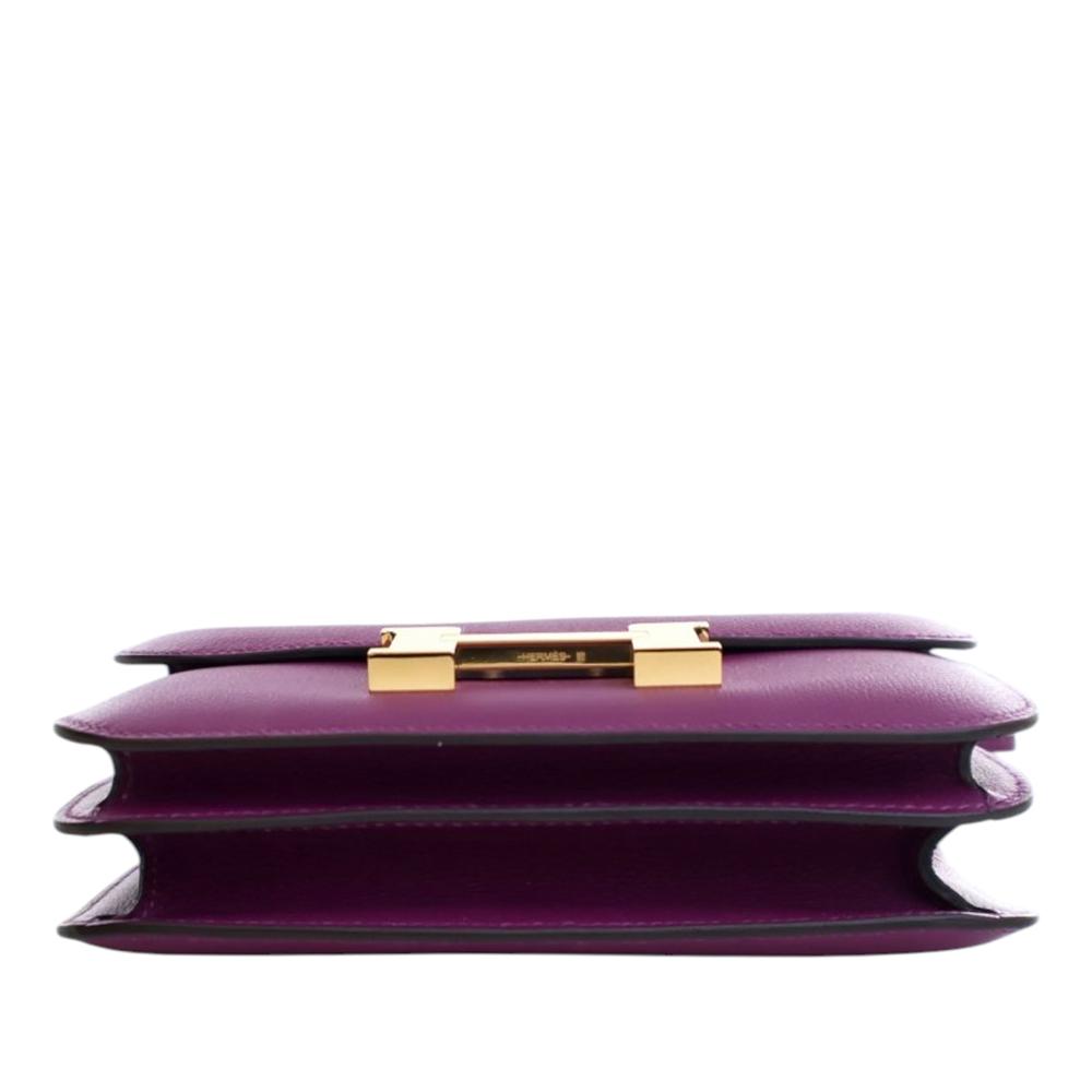 Hermès AB Hermès Purple Violet Calf Leather Mini Evercolor Constance 18 France